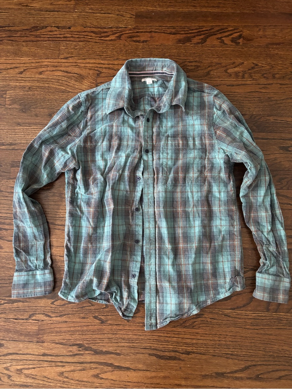 Sun and Stone Blue Plaid Longsleeve Flannel